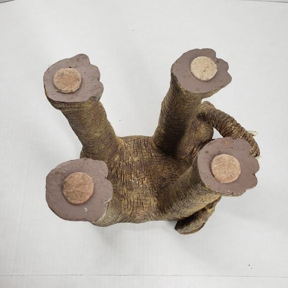 Vintage African Resin Elephant 11" Gray Plant Stand Table Statue Garden Bohemian - Picture 15 of 16